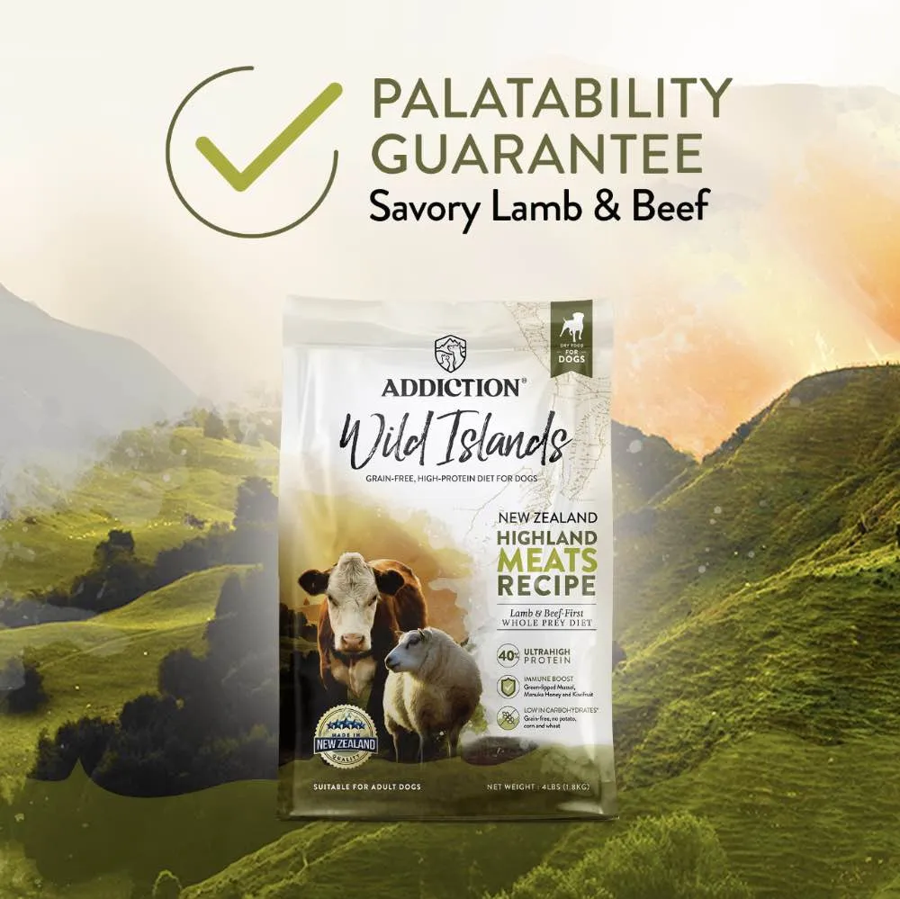 25% OFF: Addiction Wild Islands Highland Meats Lamb & Beef Grain Free Dry Dog Food