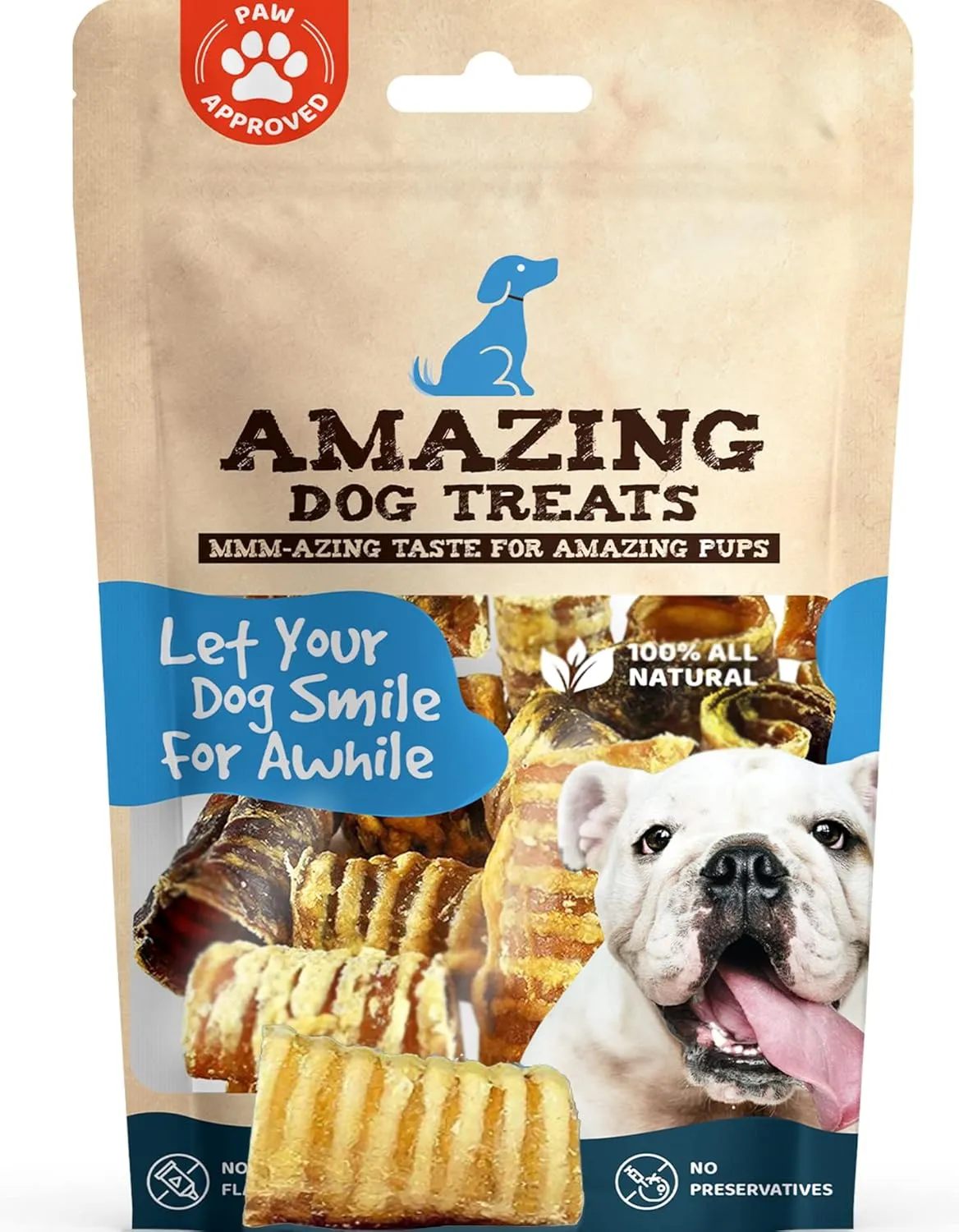 Amazing Dog Treats - 3-4 Inch Beef Trachea Rings (50 pcs/pck) -Premium Dog Chews- Great for Small Size Dogs - Excellent Source of Glucosamine and Chondroitin - Trachea Dog Chews
