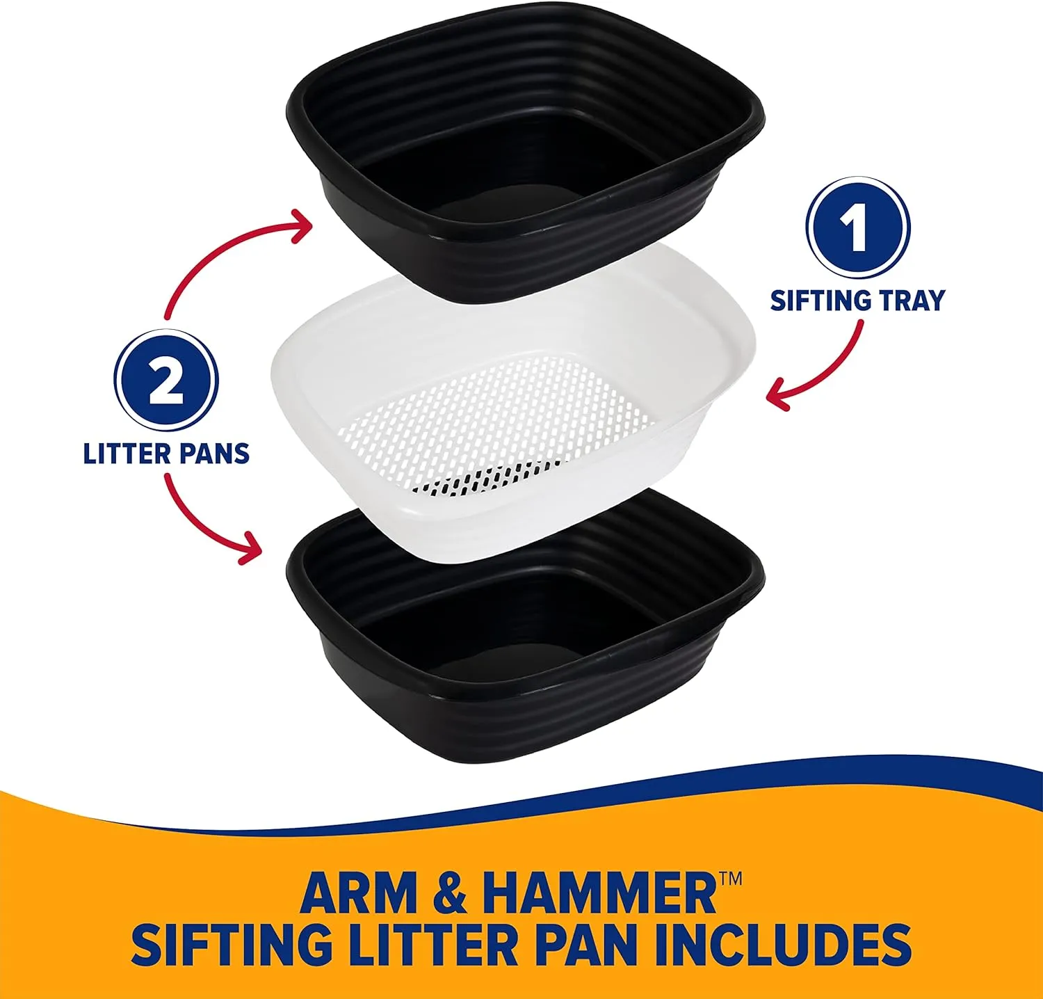 Arm & Hammer Cat Boxes for Indoor Cats with Microban, Sifting Litter Box, Scoop Free Cat Litter Tray, USA Made