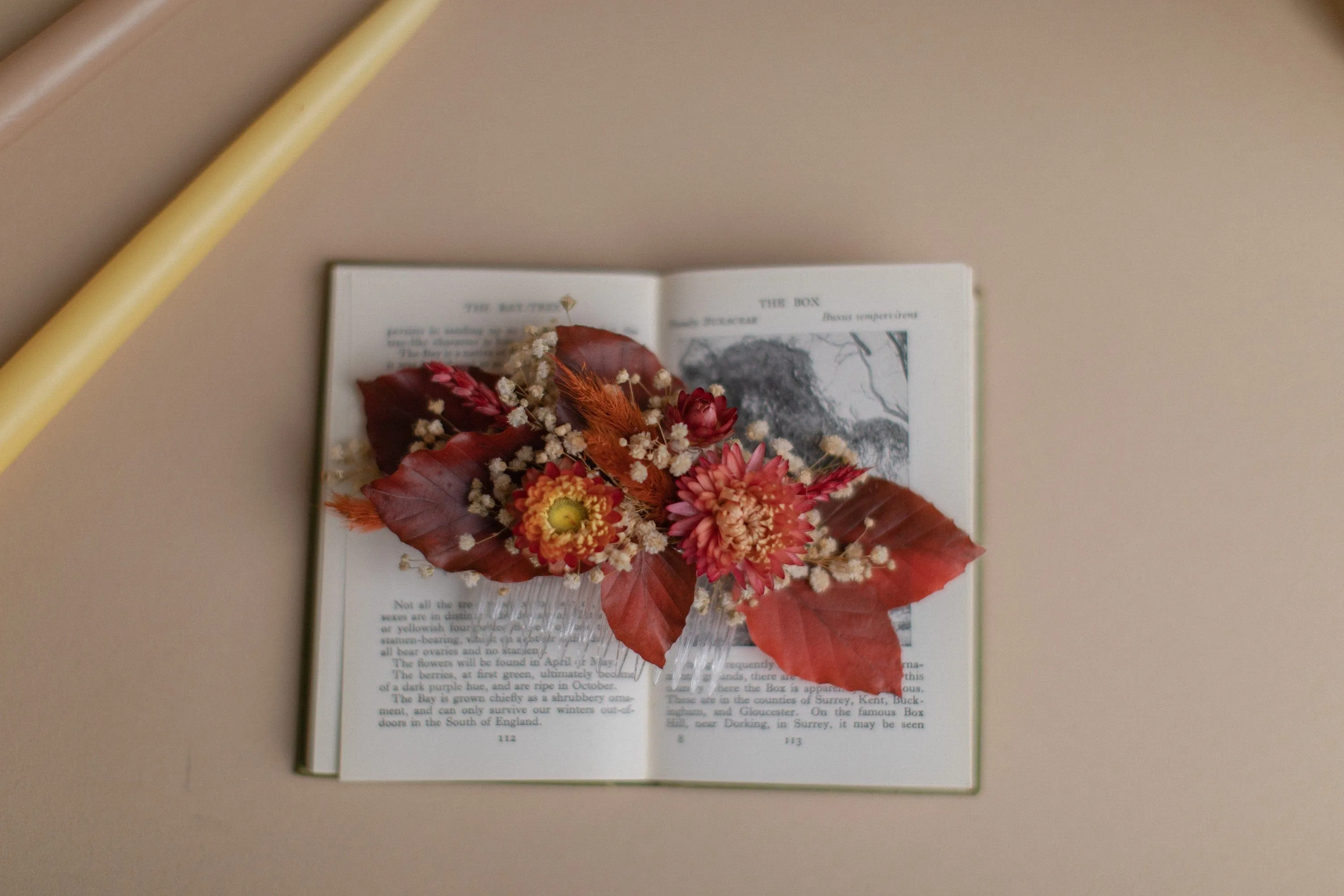 Autumn Terracota Bridal Comb / Autumn Wedding Hair Accessory