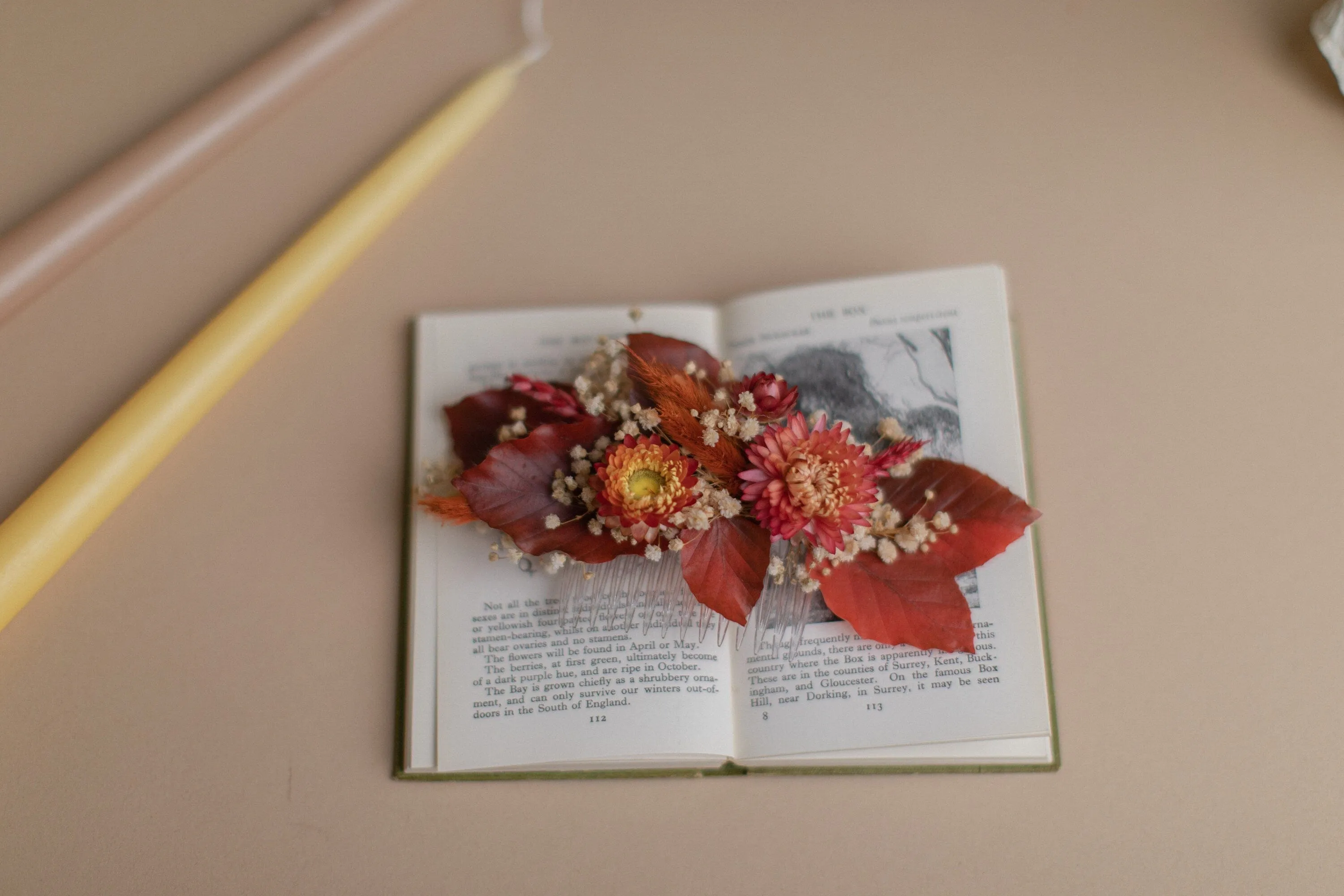 Autumn Terracota Bridal Comb / Autumn Wedding Hair Accessory
