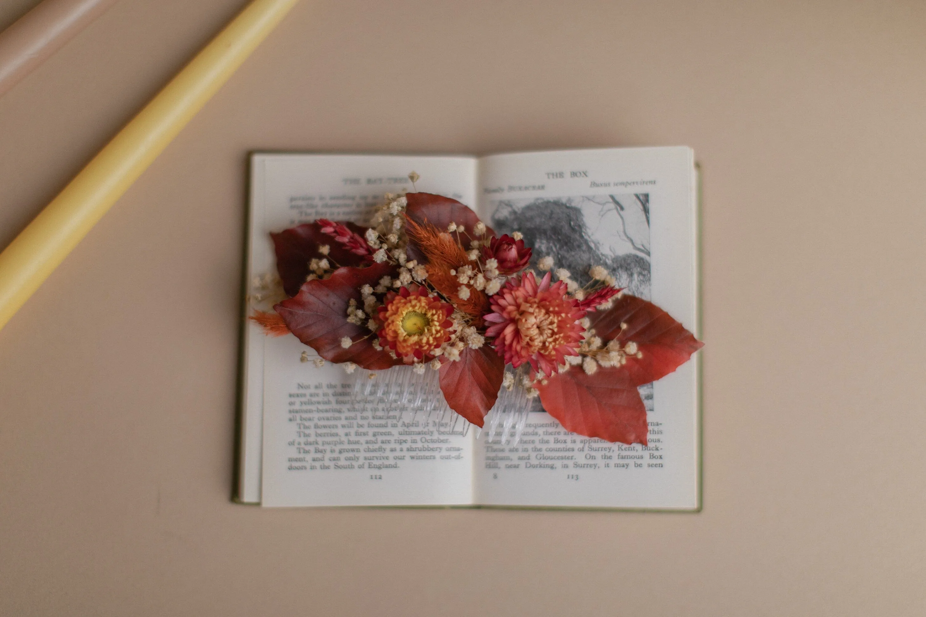 Autumn Terracota Bridal Comb / Autumn Wedding Hair Accessory
