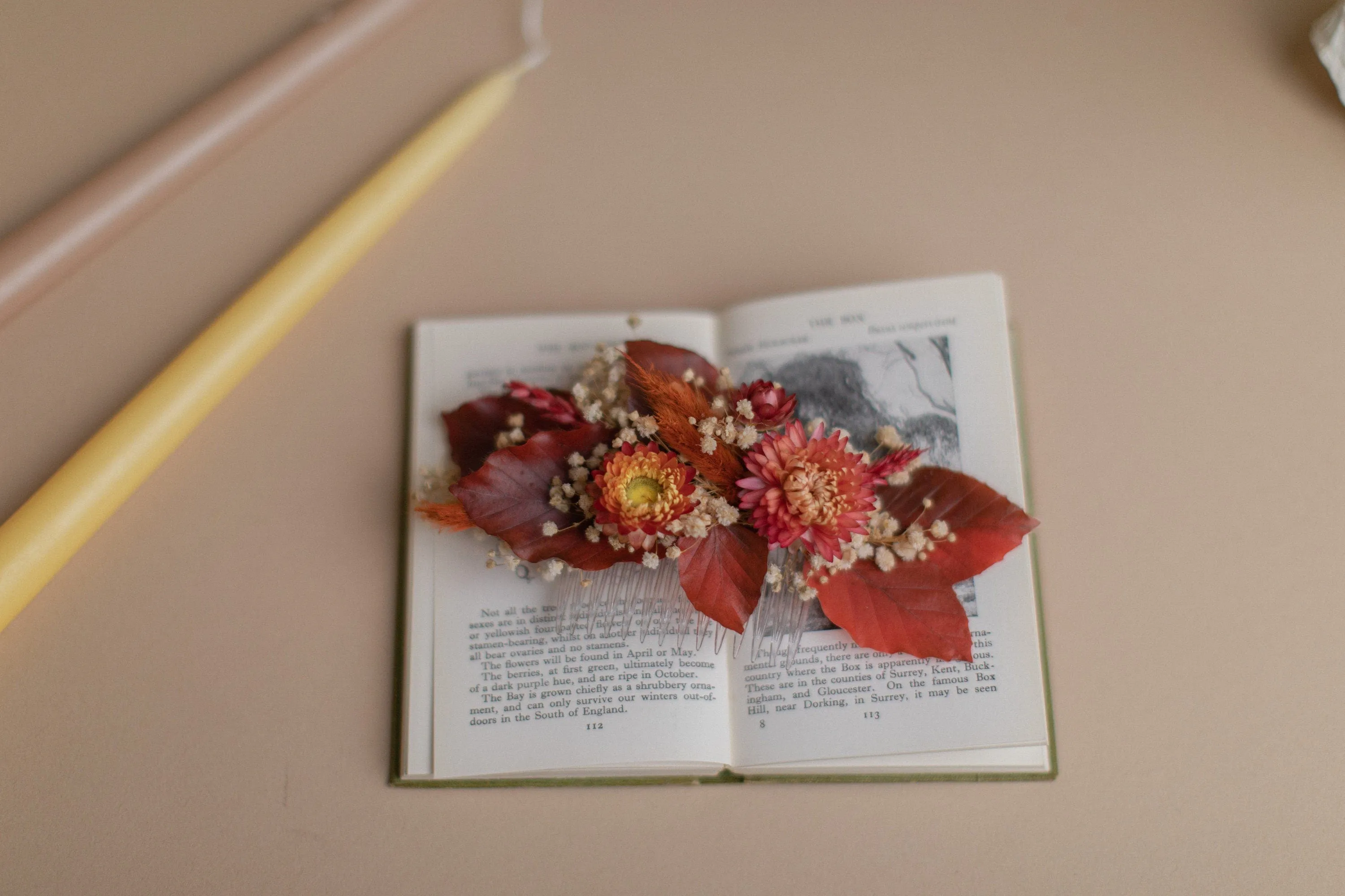 Autumn Terracota Bridal Comb / Autumn Wedding Hair Accessory