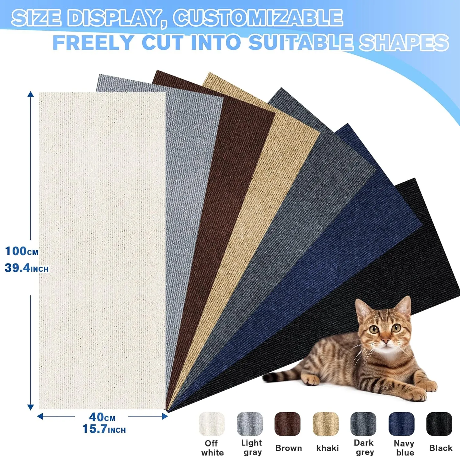 Cat Scratch Guards for Furniture 2Pack,39.3"x15.7" Cat Scratch Mat Self-Adhesive Carpet Mat for Cat Tree,Cat Wall Shelves Cat Scratching Board,DIY Cat Pad Furniture Protecting Sofa and Door