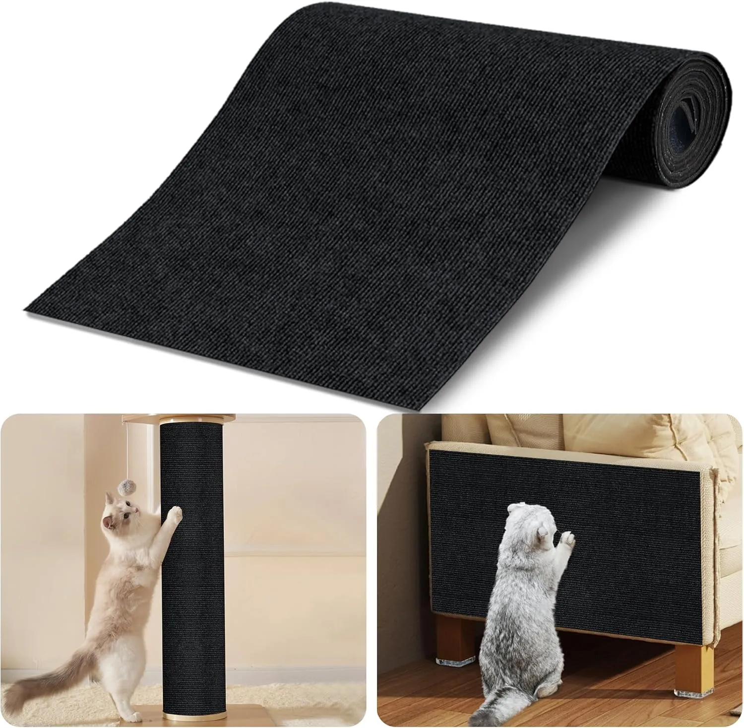Cat Scratch Guards for Furniture 2Pack,39.3"x15.7" Cat Scratch Mat Self-Adhesive Carpet Mat for Cat Tree,Cat Wall Shelves Cat Scratching Board,DIY Cat Pad Furniture Protecting Sofa and Door