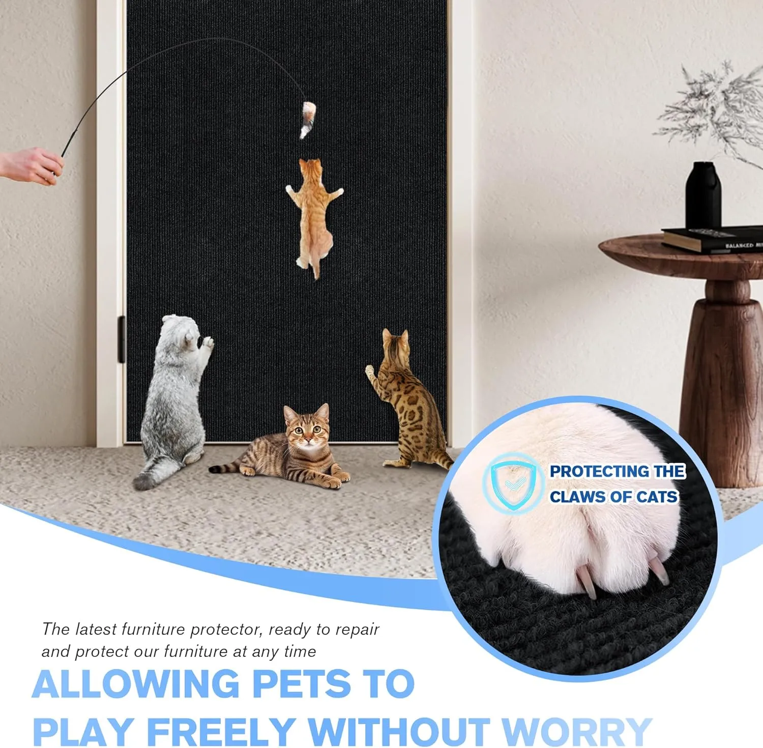 Cat Scratch Guards for Furniture 2Pack,39.3"x15.7" Cat Scratch Mat Self-Adhesive Carpet Mat for Cat Tree,Cat Wall Shelves Cat Scratching Board,DIY Cat Pad Furniture Protecting Sofa and Door