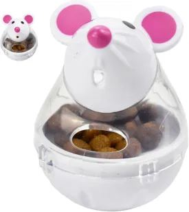 Cat Treat Ball Cute Mouse-Shaped Interactive Fun Cat Treat Dispenser Toy Food Storage Dispenser for Indoor Kitten Exercise