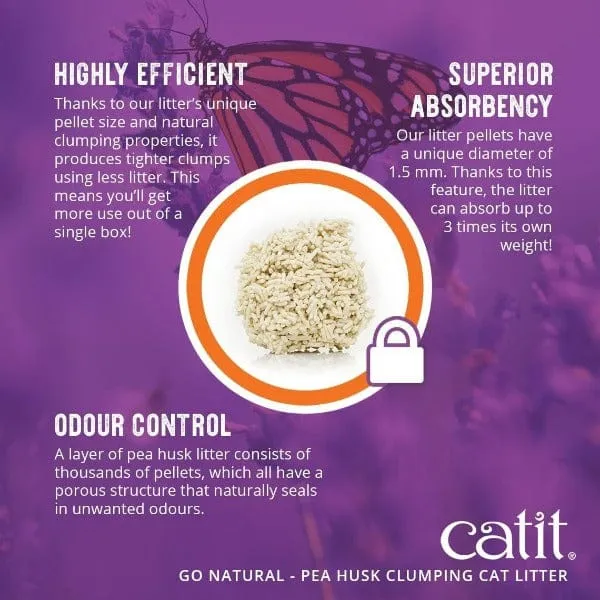 Catit Go Natural! Pea Husk Vanilla-Scented Clumping Cat Litter, 5.6kg