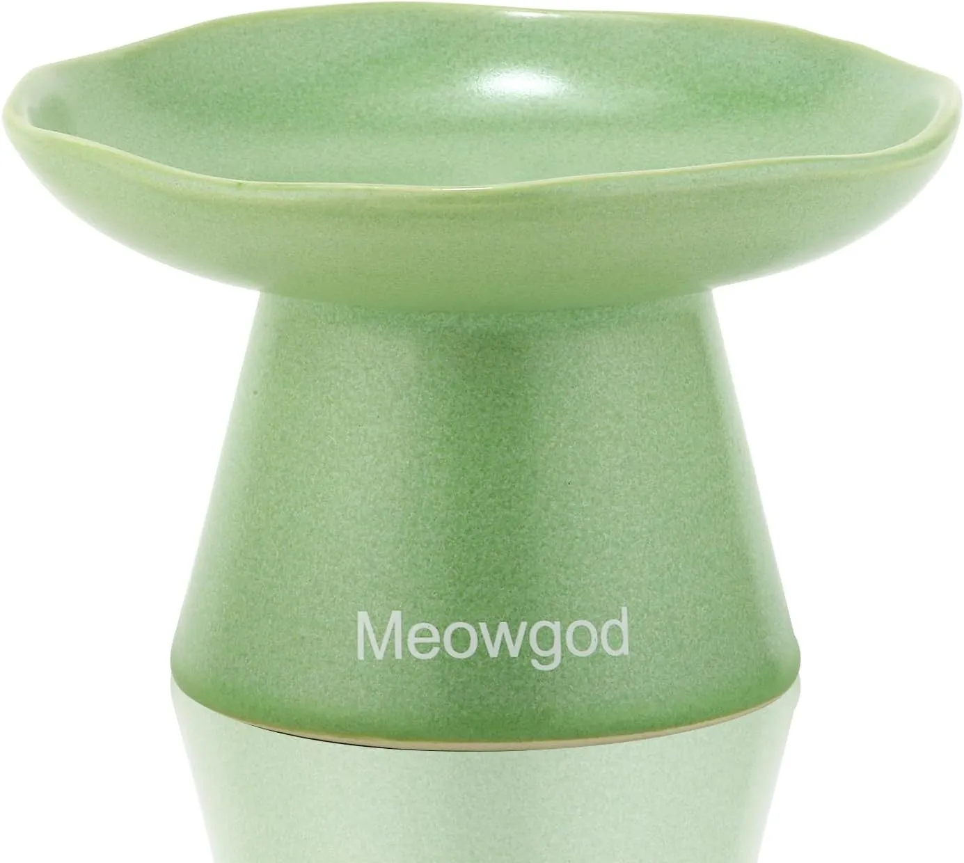 Elevated Cat Bowls - Wide, Shallow 6.1" Ceramic Raised Bowls for Flat Faced Cats, Anti Vomiting, Stress Free, Relieves Fatigue, Perfect for Dry & Wet Food