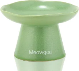 Elevated Cat Bowls - Wide, Shallow 6.1" Ceramic Raised Bowls for Flat Faced Cats, Anti Vomiting, Stress Free, Relieves Fatigue, Perfect for Dry & Wet Food
