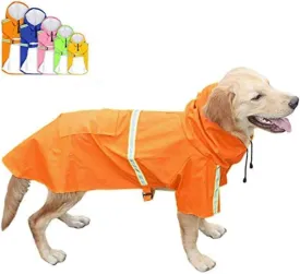 FEimaX Dog Raincoats Rain Poncho Coat Waterproof Rain Jacket with Hood for Medium and Large Dogs, Lightweight Hoodies Pet Windproof for Outdoor Walking