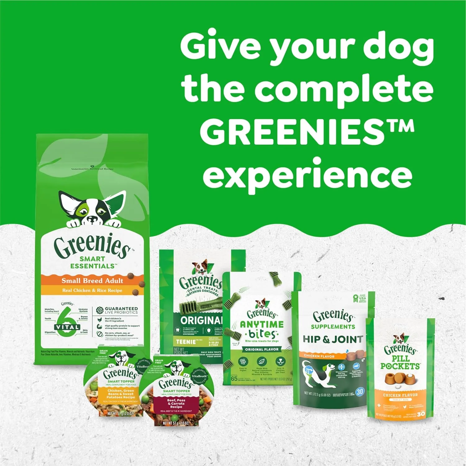 Greenies Large Natural Dental Care Dog Treats, 3-Flavor Variety Pack, (3) 12 oz. Pouches, 24 Total Treats