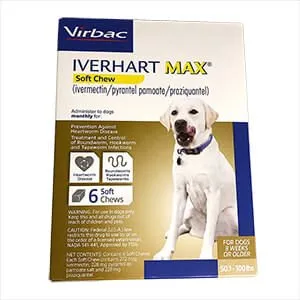 Iverhart Max (ivermectin/pyrantel pamoate/praziquantel) Soft Chews, 6 Soft Chews