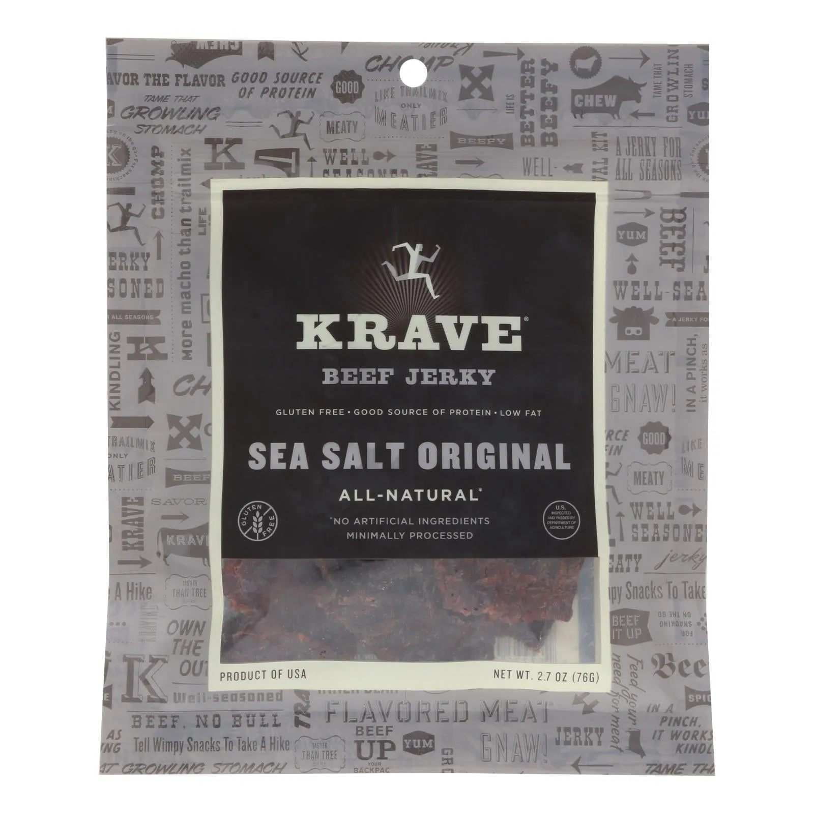 Krave Sea Salt Original Beef Jerky, 8-Pack, 2.7 Oz.