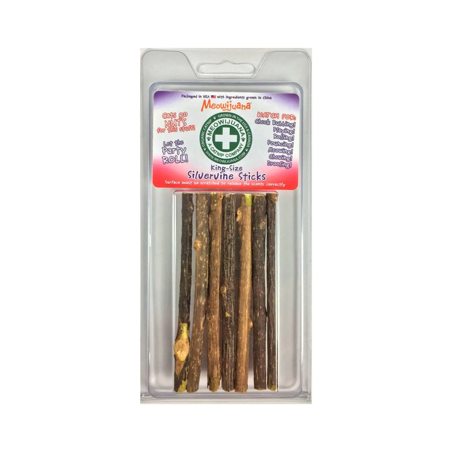 Meowijuana King Sized Silvervine Cat Sticks 6ct