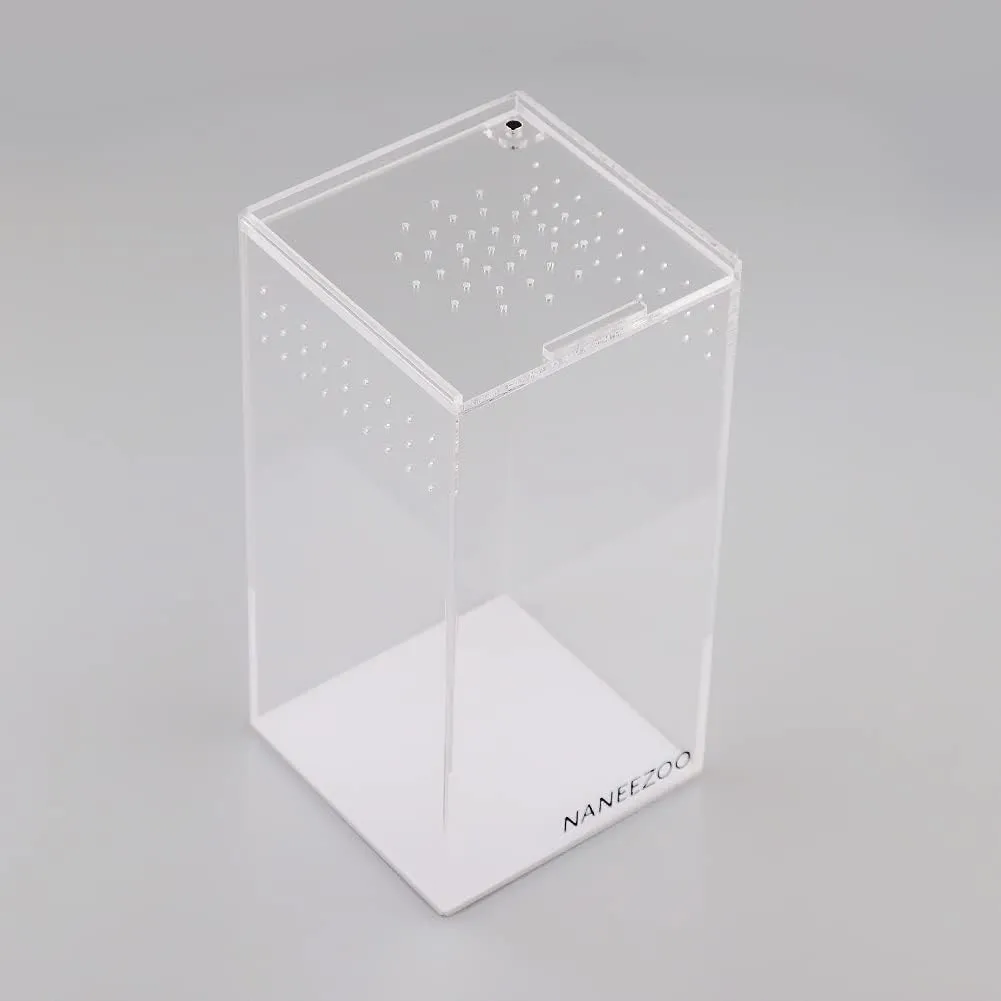 NANEEZOO Magnetic Acrylic Reptile Terrarium Enclosure, Reptile Insect Breeding Box for Small Reptiles, Invertebrates, Mantis, Spider, Cricket, Tarantula