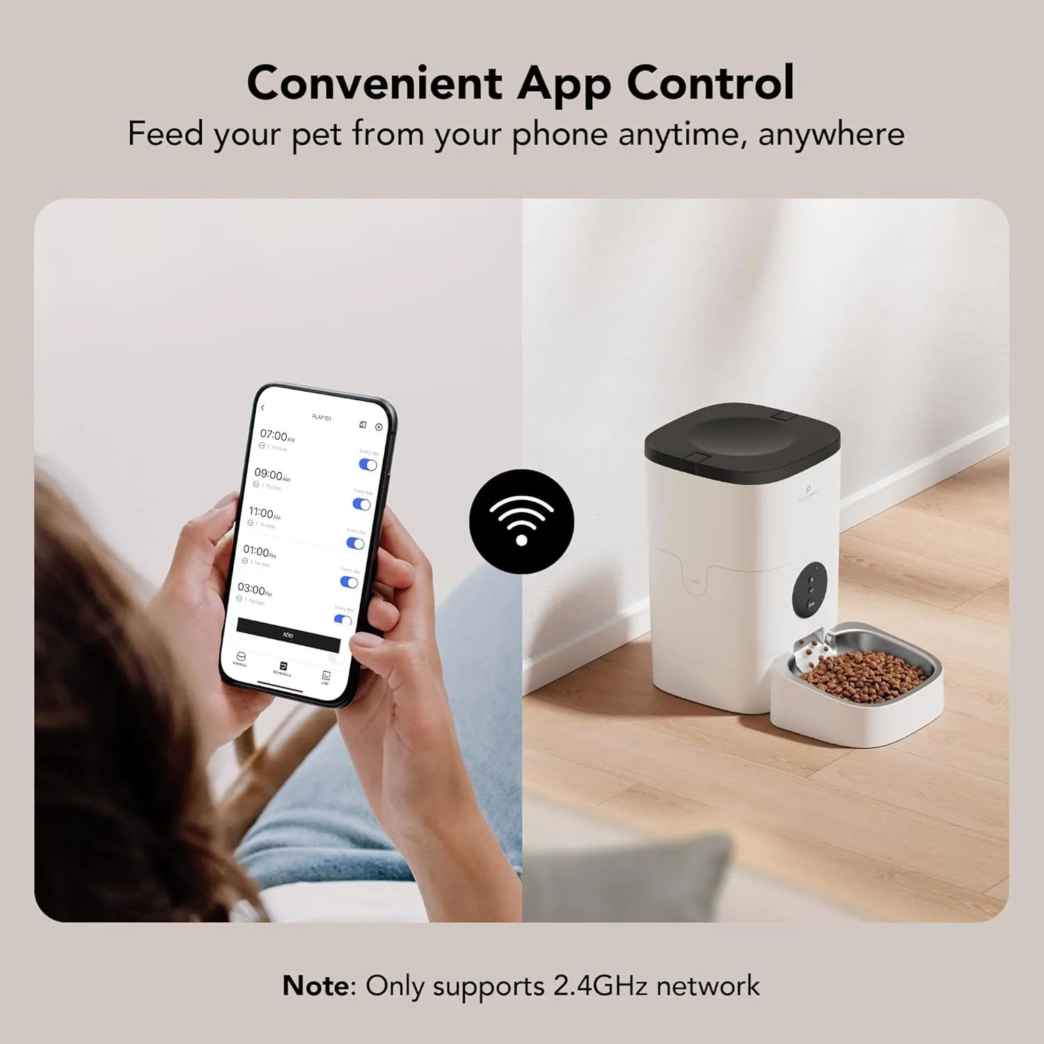PETLIBRO Automatic Cat Feeder, Wi-Fi Automatic Cat Food Dispenser with Timer Interactive Voice Recorder, Auto Cat Feeder with 1-4 Meals Control Dry Food