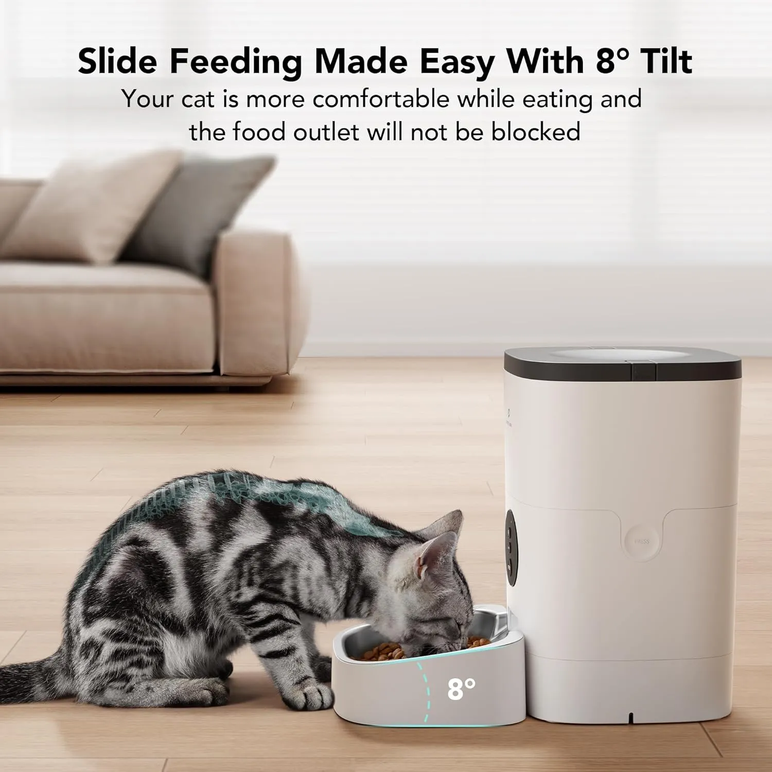 PETLIBRO Automatic Cat Feeder, Wi-Fi Automatic Cat Food Dispenser with Timer Interactive Voice Recorder, Auto Cat Feeder with 1-4 Meals Control Dry Food