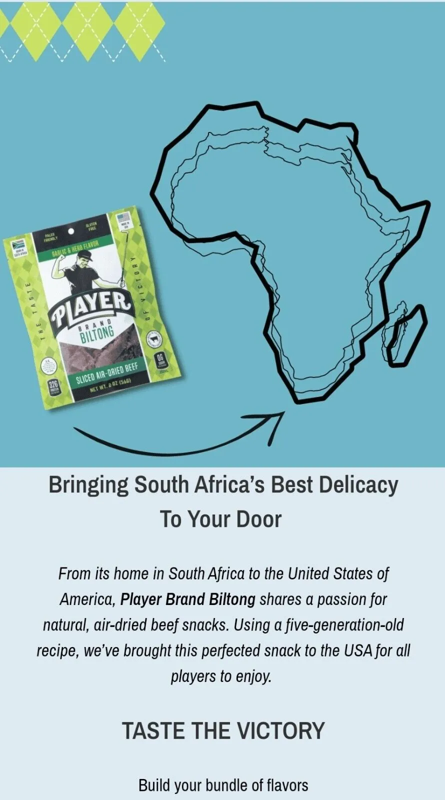 Player Brand Beef Biltong Jerky South African Style Air Dried Beef Biltong Made in USA