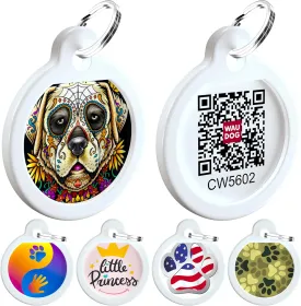QR Code Dog Tag - Silent Dog Tags for Small & Large Dogs - Pet ID Tag for Dog & Cat Collar - Connected to Free Mobile App with Personalized Pet Profile