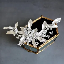 "Chanelle" - Pearl and Crystal Bridal Hair Clip/Vine