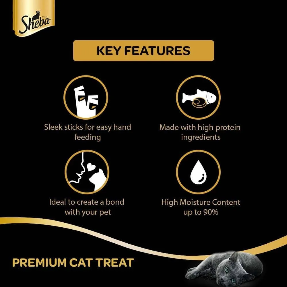Sheba Tuna Flavor and Tuna & Prawn Maguro and Chicken & Chicken Whitefish Sasami Treats for Cats Combo