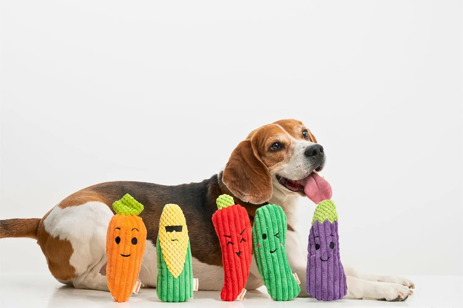 Squeaky Dog Plush Toy, Bite_Stick Collection, 8'', for Small and Medium Dogs (Corn)