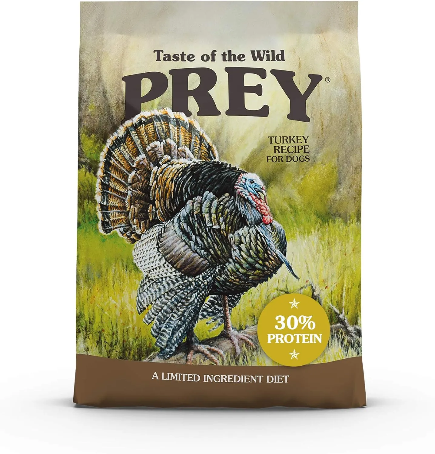 Taste of the Wild Prey Real Meat High Protein Turkey Limited Ingredient Dry Dog Food Grain-Free Recipe Made with Real Cage-Free Turkey, Probiotics, Antioxidants, and Vitamins for All Life Stages 8lb