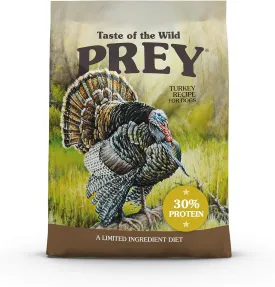 Taste of the Wild Prey Real Meat High Protein Turkey Limited Ingredient Dry Dog Food Grain-Free Recipe Made with Real Cage-Free Turkey, Probiotics, Antioxidants, and Vitamins for All Life Stages 8lb