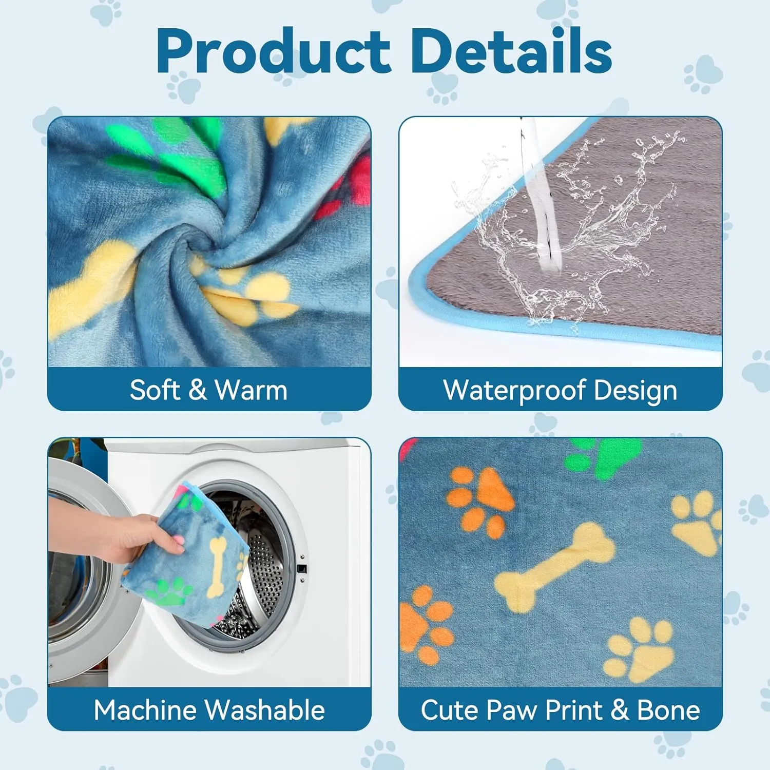 YUEPET 3 Pack Waterproof Guinea Pig Blankets Washable Small Animal Fleece Cage Liners Soft Pet Mat Guinea Pigs Fleece Bedding for Hamster Rabbit Chinchilla Ferret Guinea Pig 23"16"