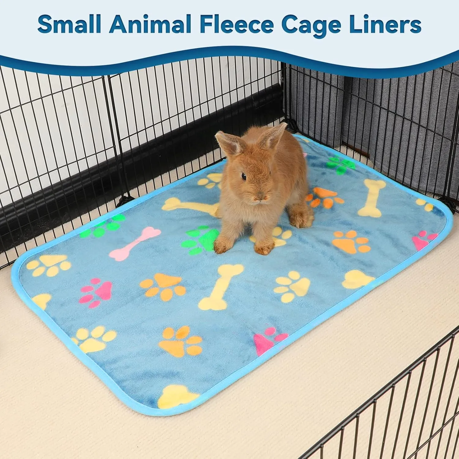 YUEPET 3 Pack Waterproof Guinea Pig Blankets Washable Small Animal Fleece Cage Liners Soft Pet Mat Guinea Pigs Fleece Bedding for Hamster Rabbit Chinchilla Ferret Guinea Pig 23"16"