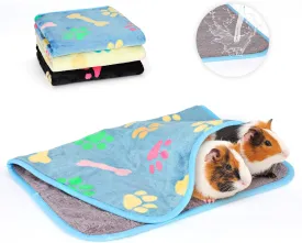 YUEPET 3 Pack Waterproof Guinea Pig Blankets Washable Small Animal Fleece Cage Liners Soft Pet Mat Guinea Pigs Fleece Bedding for Hamster Rabbit Chinchilla Ferret Guinea Pig 23"16"