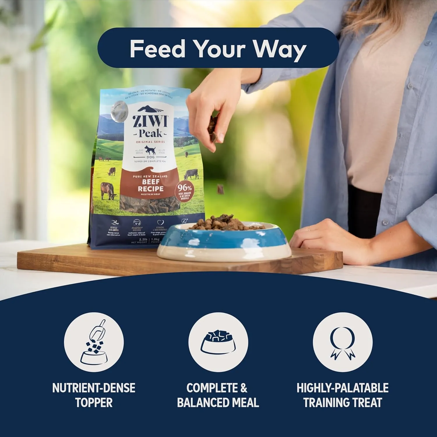 ZIWI Peak Air-Dried Dog Food  Beef - All Natural, High Protein, Grain Free, Limited Ingredient w/Superfoods (3.5oz) (Pack of 2)